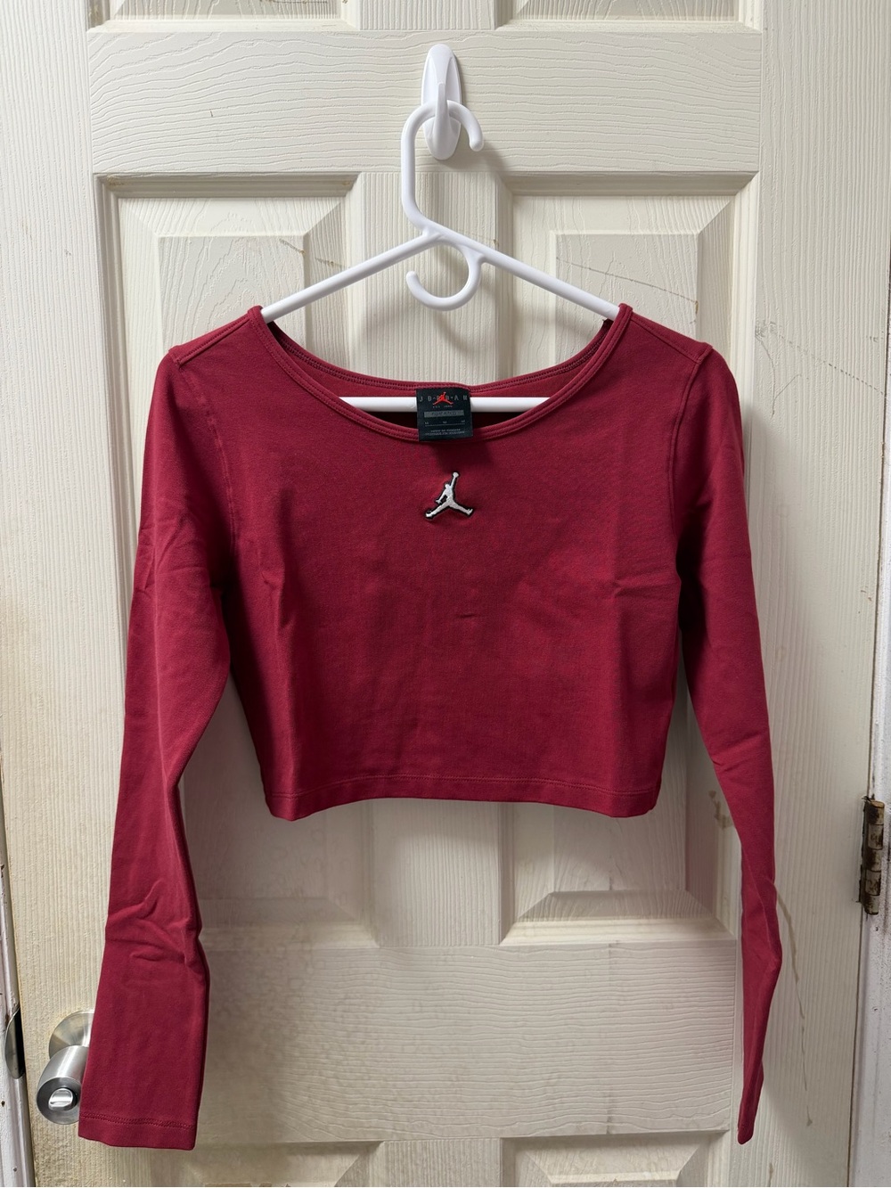 ❤️ Jordan Red Cropped Long-Sleeve Top